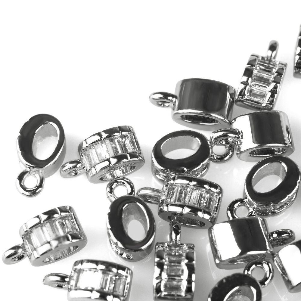 бейл "грид", покрытие платина/циркон, 9.5x4x5 мм