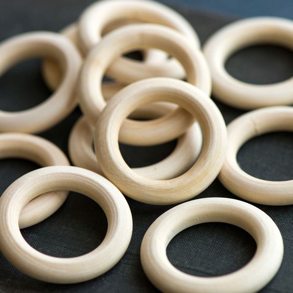 коннектор деревянный, кольцо, цвет натуральный, 40x8 мм