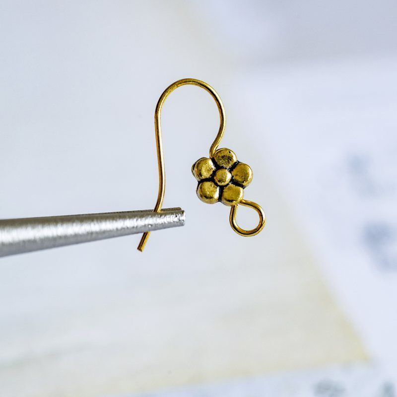 швензы "цветок", цвет античное золото, 18х18х3 мм