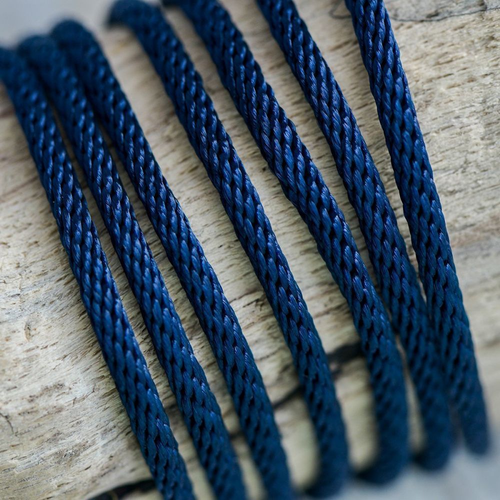 шнур, полиэстер, круглый, цвет темно-синий, 2 мм  