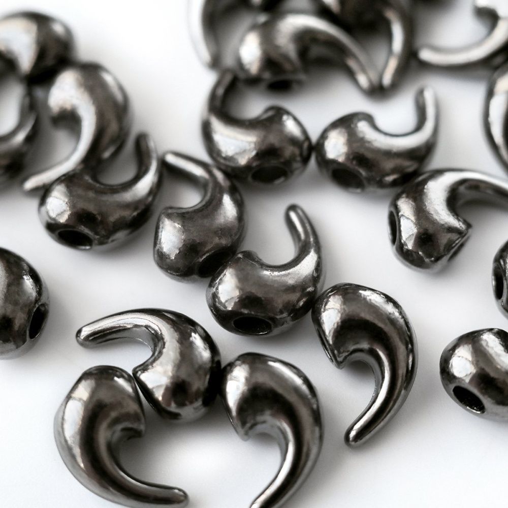 подвеска металлическая "коготь", цвет черный, 16x9x7 мм