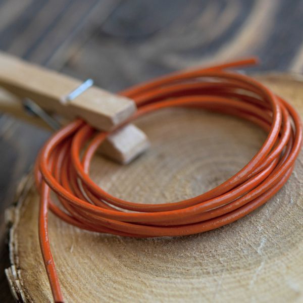 шнур кожаный, цвет меди, диаметр 1.5 мм