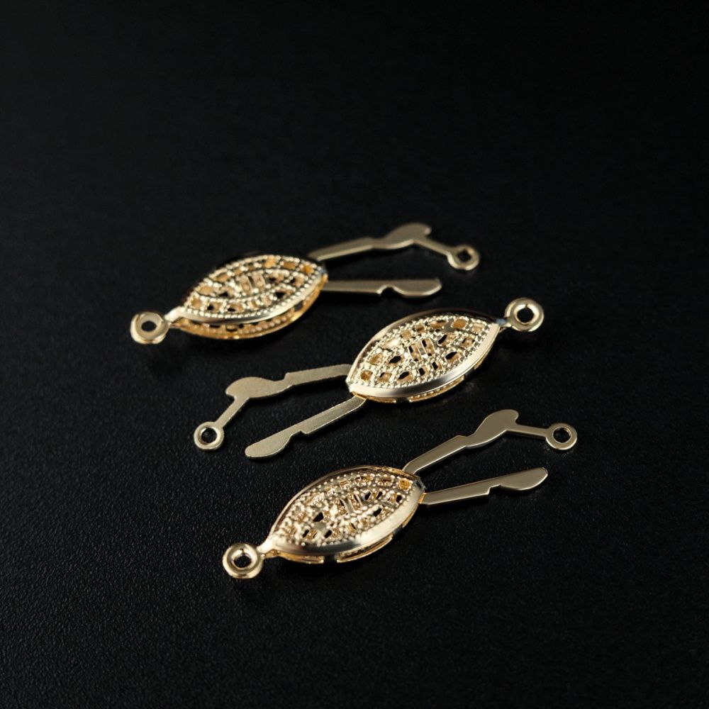 замочек-рыбка для жемчуга, позолота, 22x7x3.5 мм