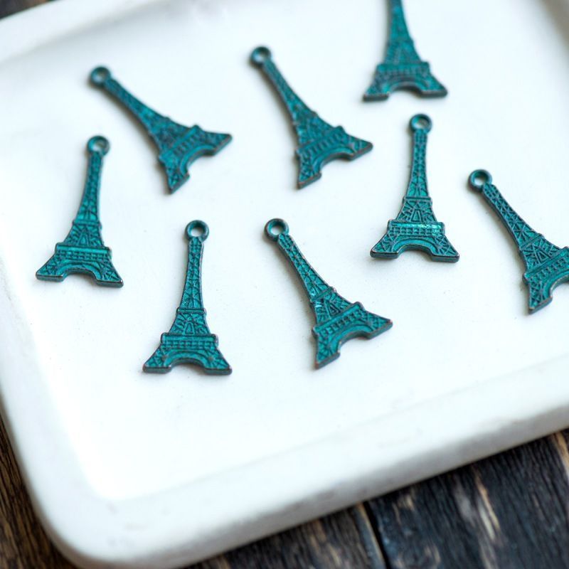 подвеска металлическая "башня", цвет античная бронза/патина, 25x13x2 мм