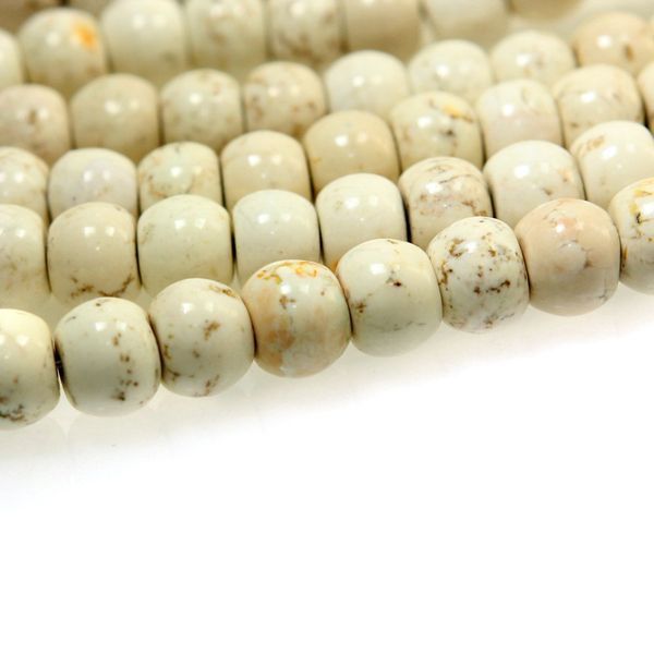 бусина говлит (хаулит) абакус, цвет белый, 12х8 мм