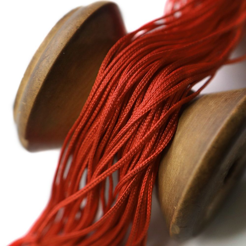 шнур, полиэстер, цвет красный, 1 мм, уп 26 м  