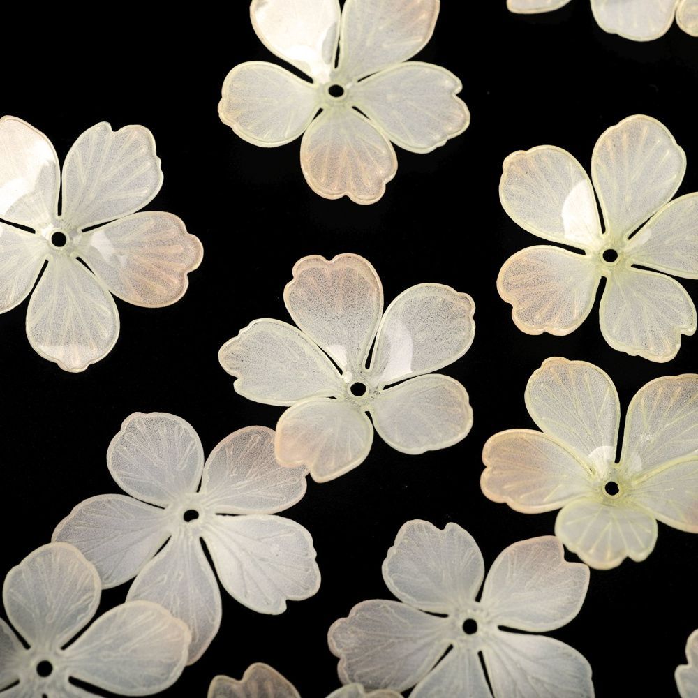 бусина, акрил "фрезия", цветовой микс, 33x8 мм