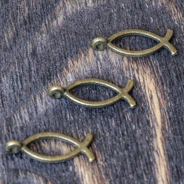 подвеска металлическая "рыба", цвет античная бронза, 20x8х2 мм