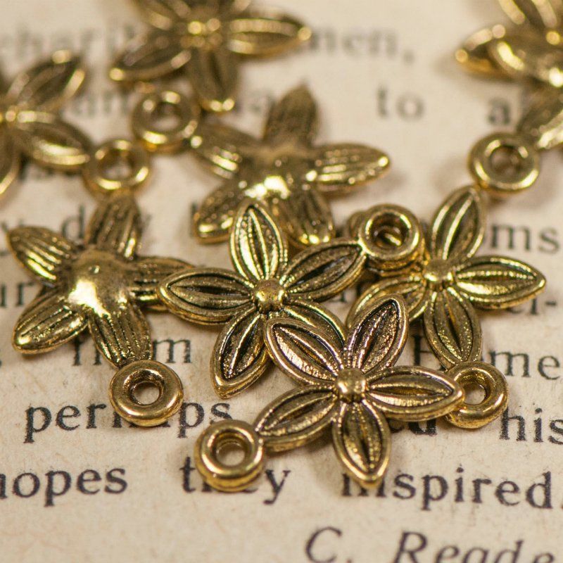 подвеска металлическая "пятицветик", цвет античное золото, 13,5х10,5 мм