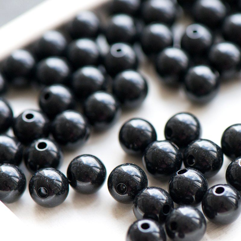бусина, акрил 8, цвет черный, 8 мм