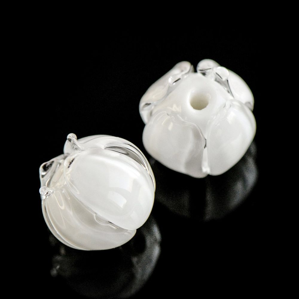 бусина, мурано "бутончик", белый, 13х12 мм