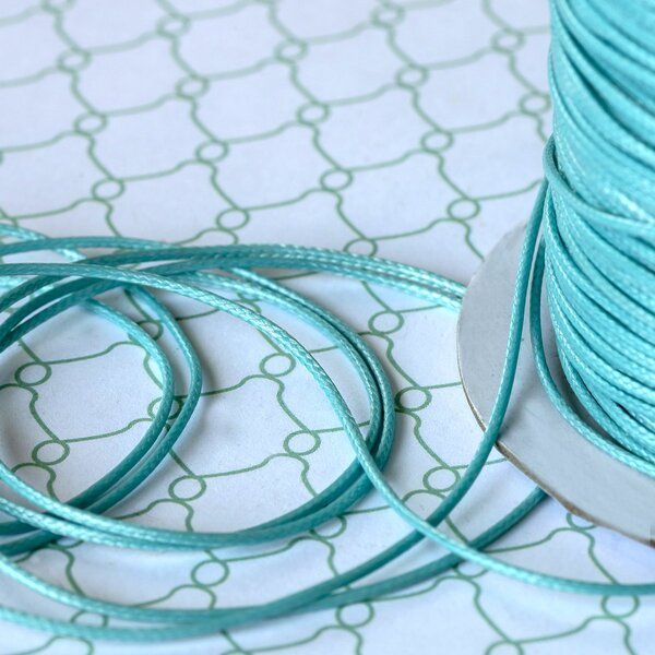 шнур вощеный, цвет аквамарин светлый, 1 мм