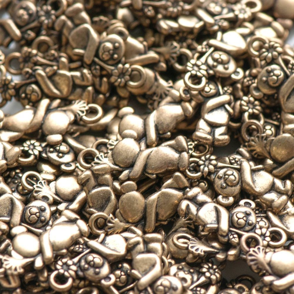 подвеска металлическая "медвежонок", цвет античная бронза, 19х9х3 мм