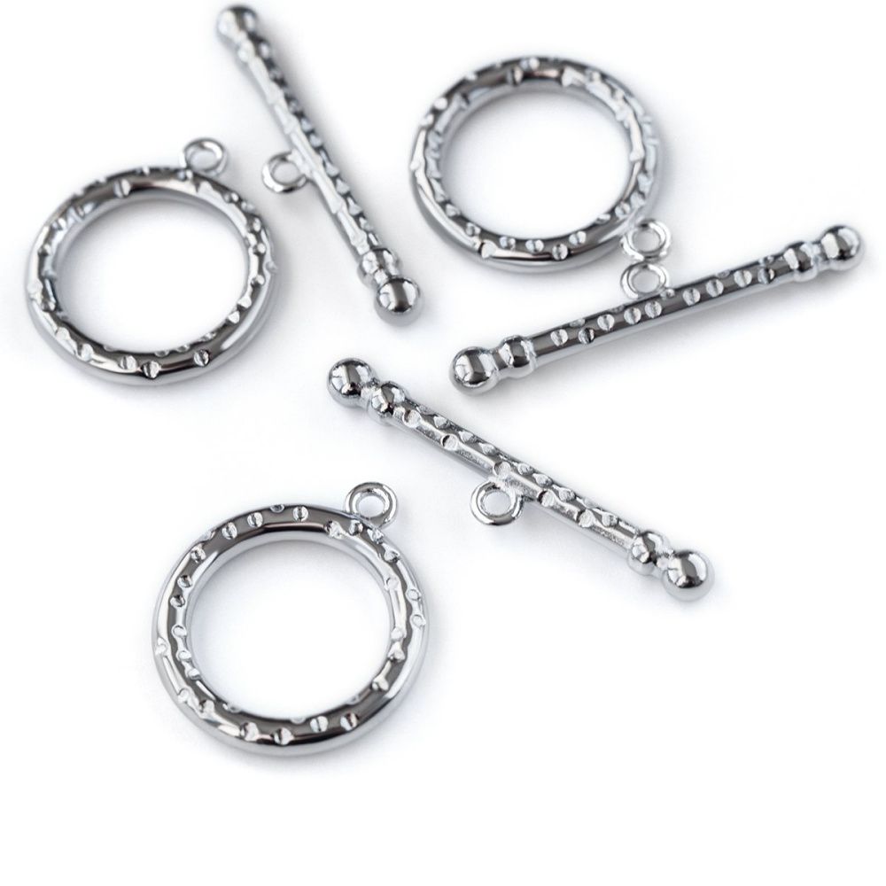 Замочки тоггл "спот", цвет платина, 26х21 мм