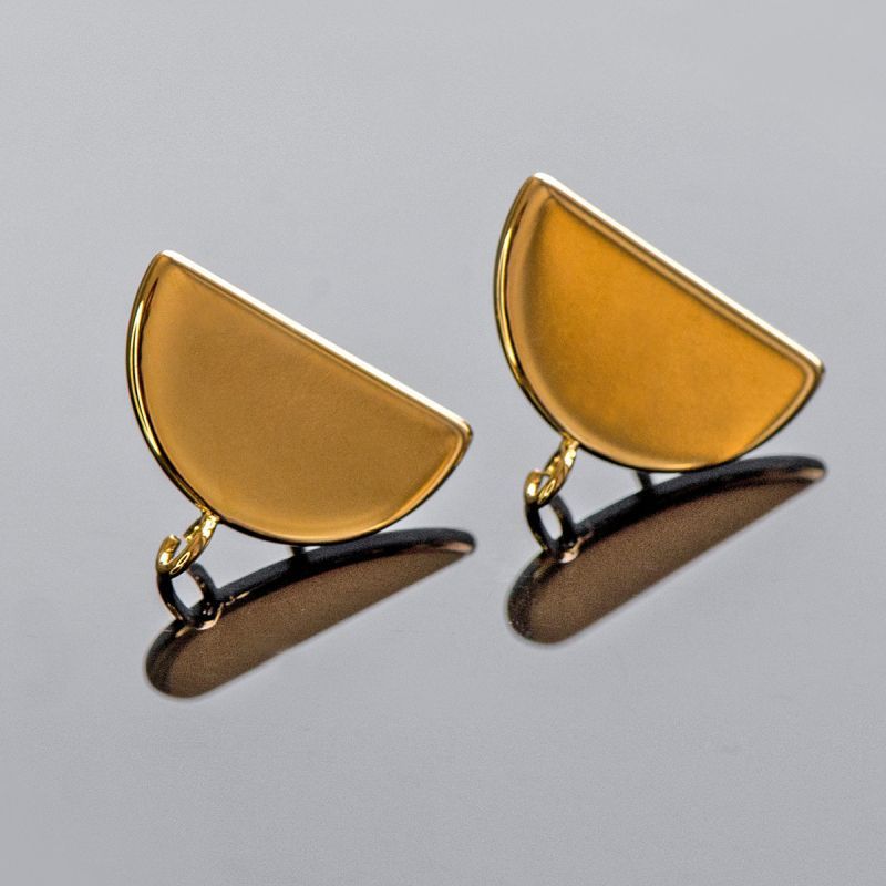 пуссеты "сегмент", позолоченные, 16x13 мм