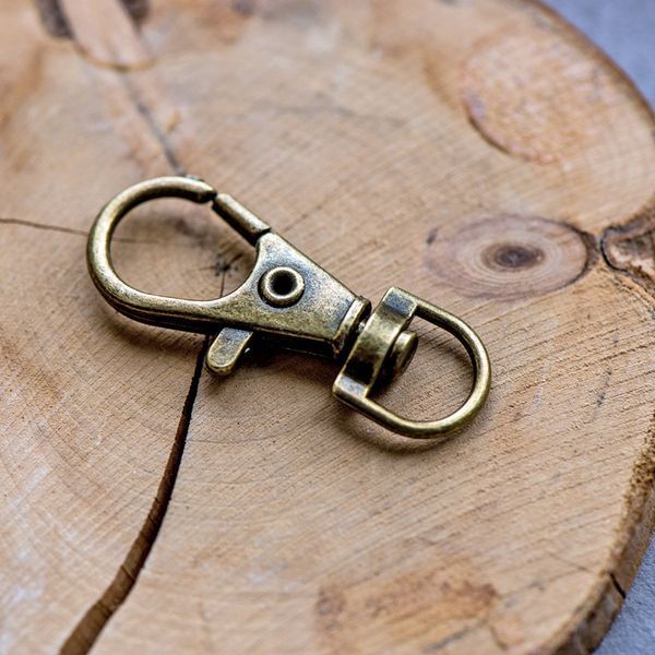 карабин, цвет античная бронза, для брелоков, 35x13 мм