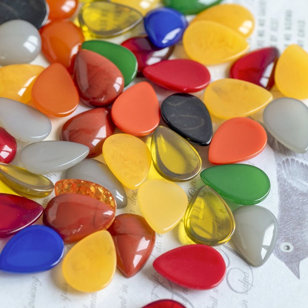 кабошон из смолы "джелли" капля, цветовой микс, 14x10x3.5 мм