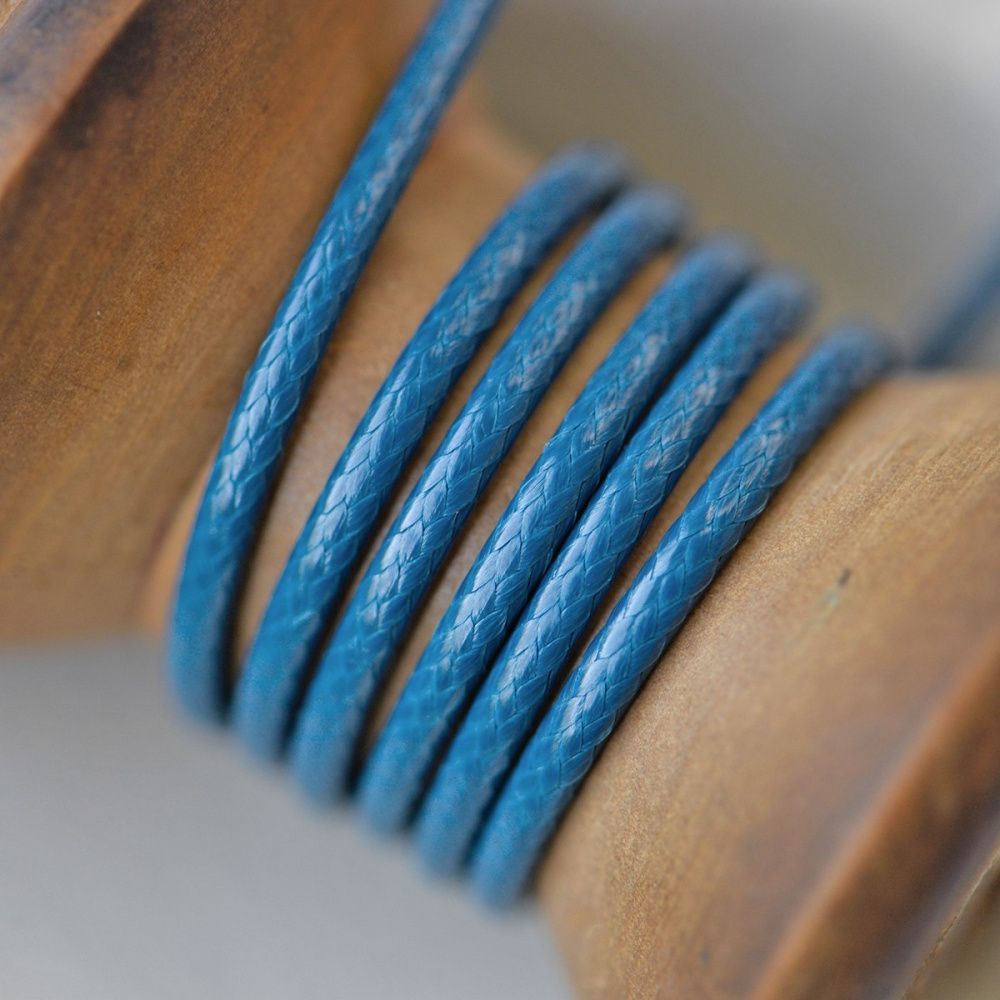 шнур вощеный, цвет грязно-голубой, 2 мм