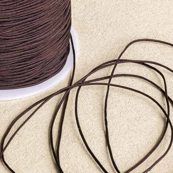 шнур, полиэстер, цвет темно-коричневый, 1 мм  