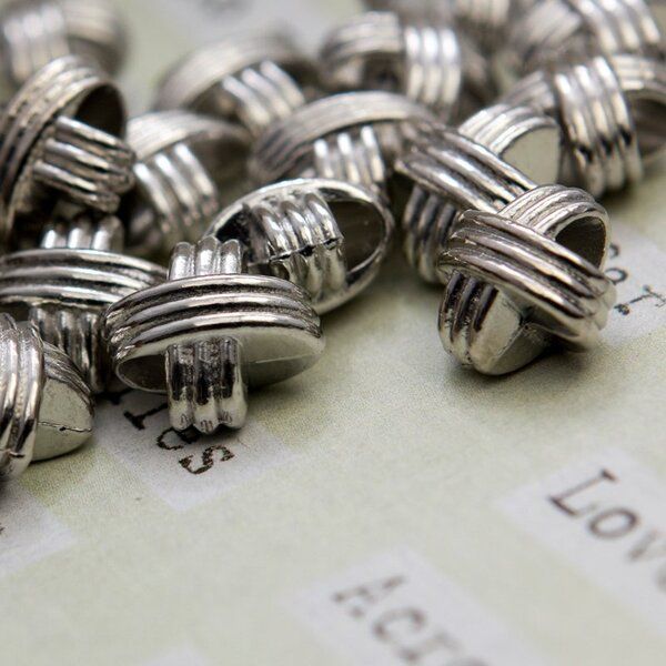 ес бусина металл "узел", цвет платина, 12x12x9 мм