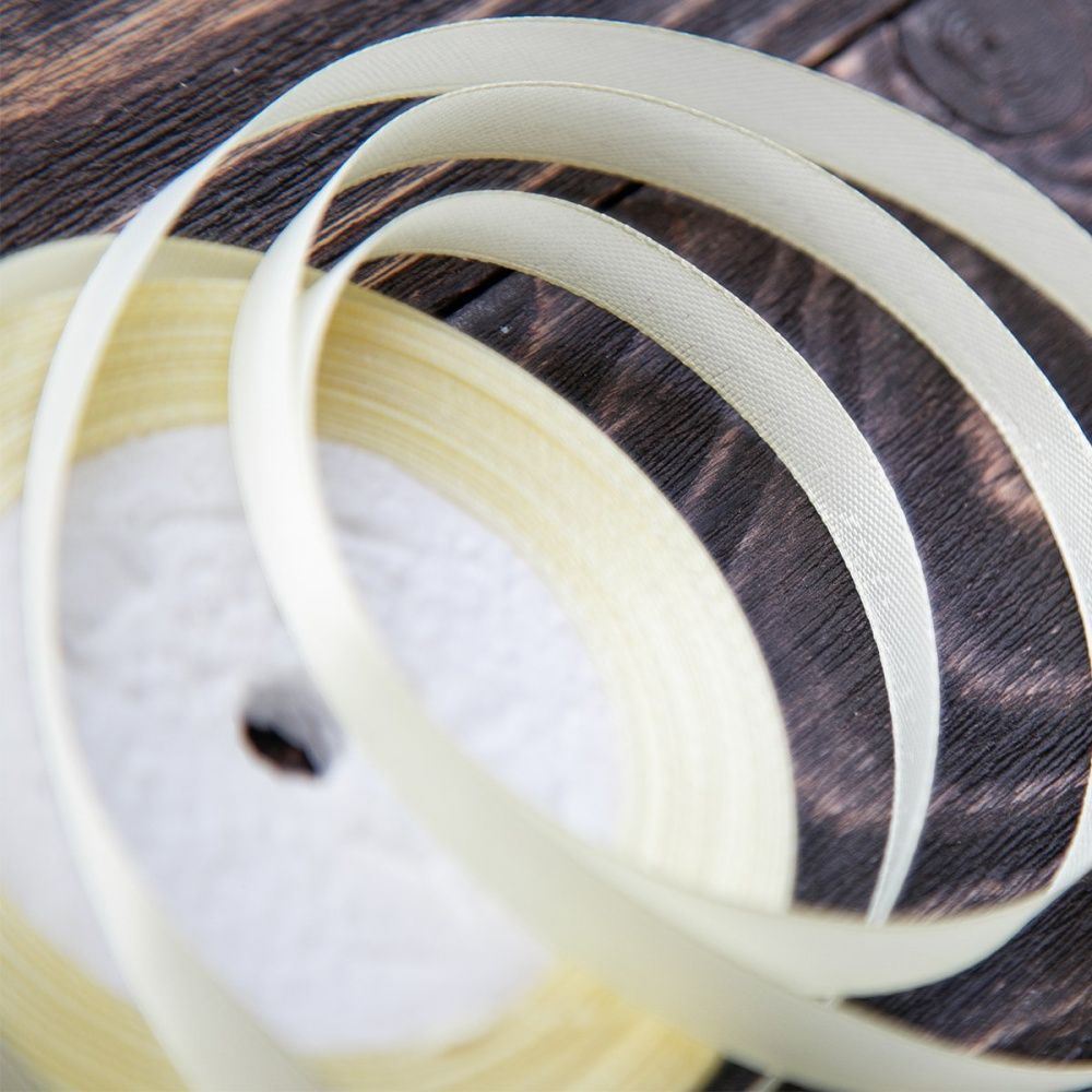 лента, атлас, цвет желтый светлый, ширина 10 мм ленты