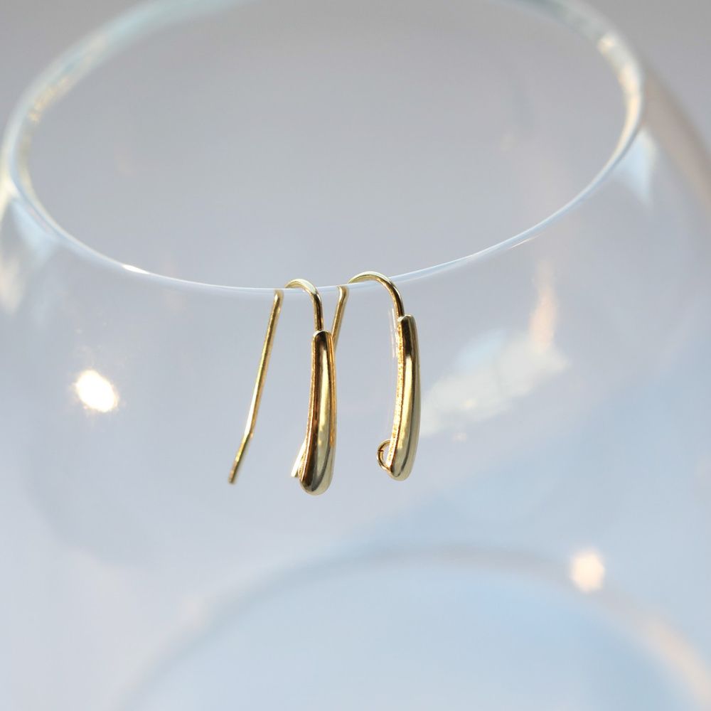 швензы "тин", сталь гипоаллергенная, позолота, 18.5x13.5x3.5 мм