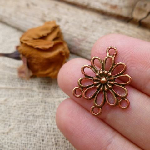 коннектор "ромашка", цвет красная медь, 23х19х3 мм