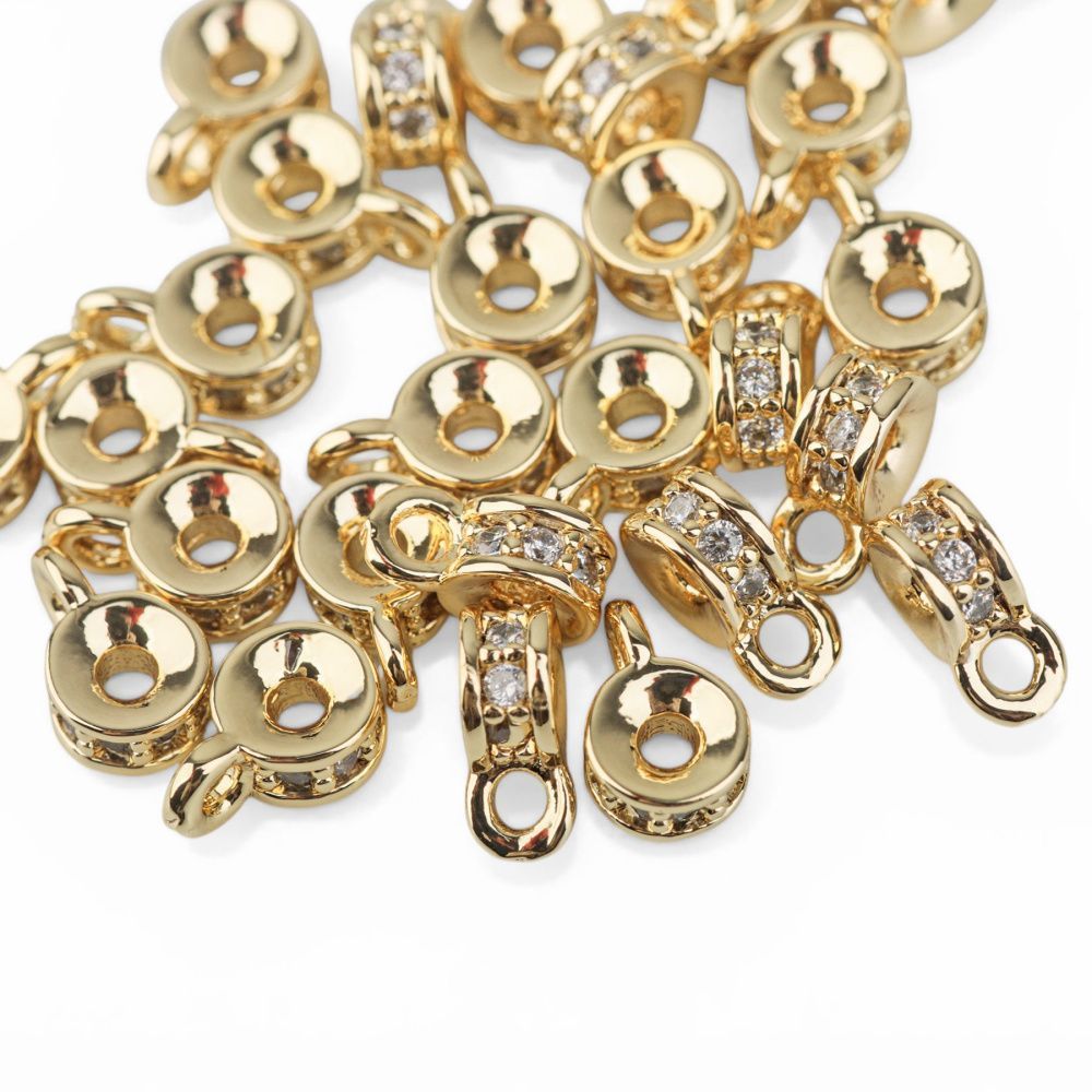 бейл "тори", позолота/цирконий, 6x4x3 мм