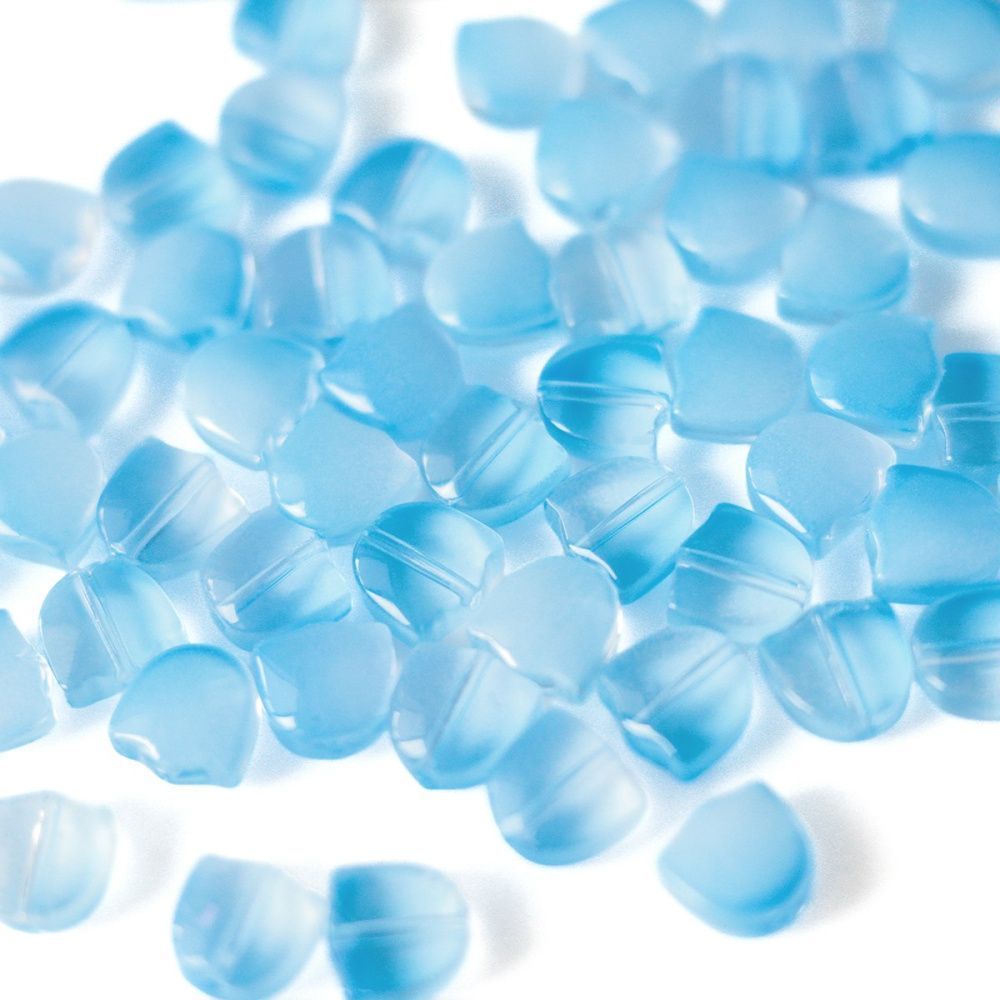 бусина "тюльпан", стекло, цвет голубой, 9 мм