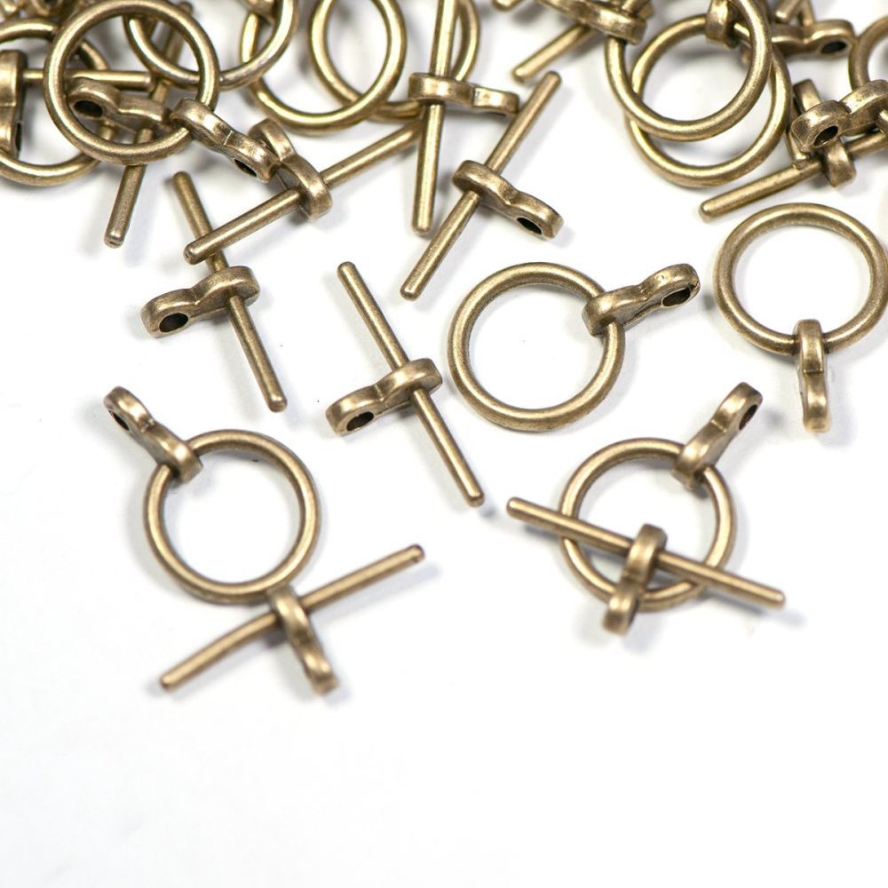Замочки тоггл "торро", цвет античная бронза, 12x1.5 мм