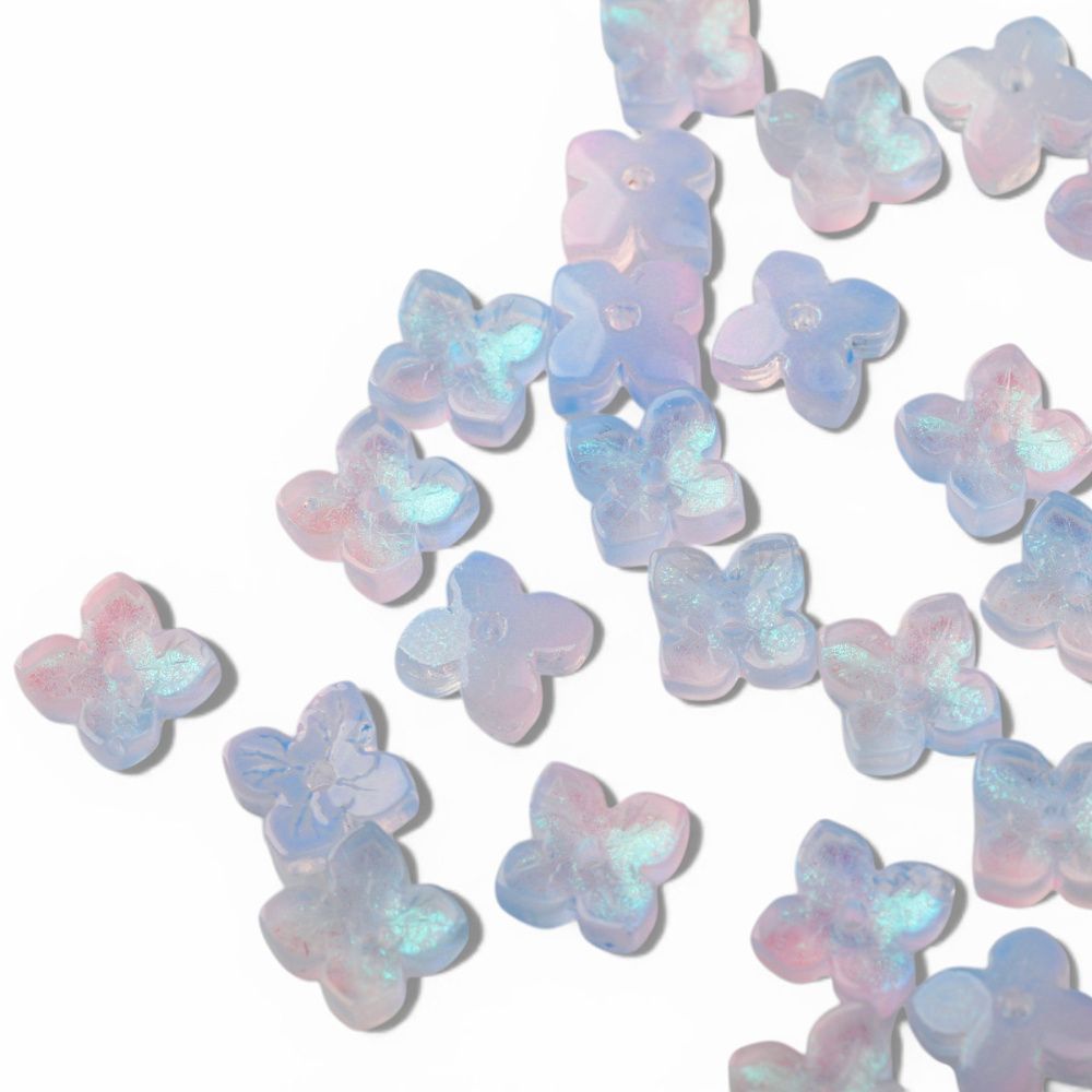 бусина "вероника", стекло, цвет св.голубой, 10x10x3.5 мм