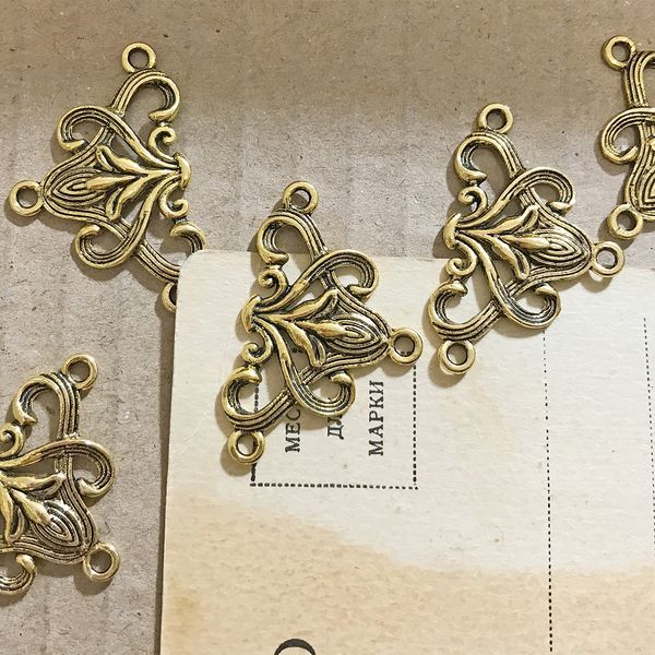 коннектор "модерн", цвет античное золото, 20x31x3 мм