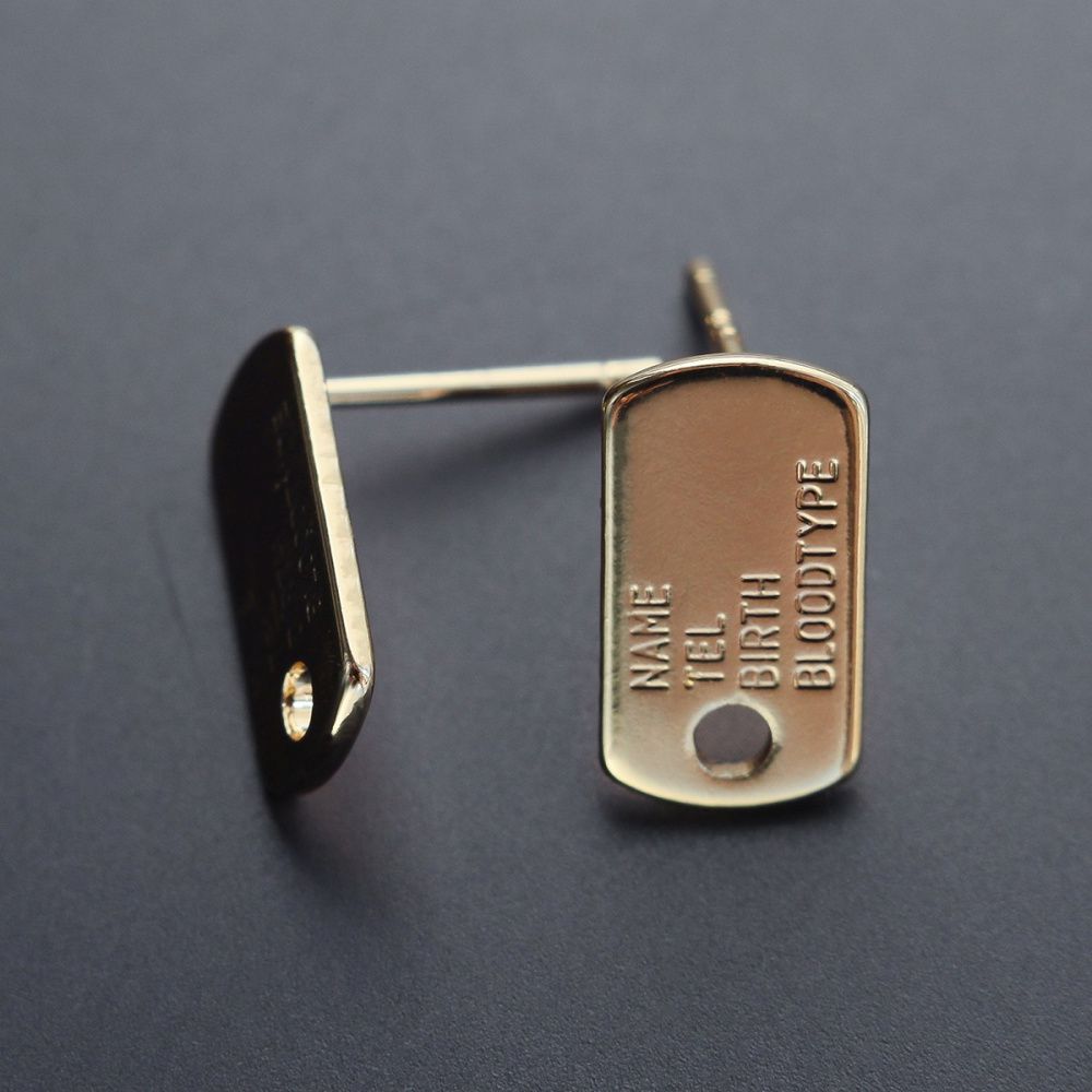 пуссеты "бланк", позолоченные, 12.5x7 мм