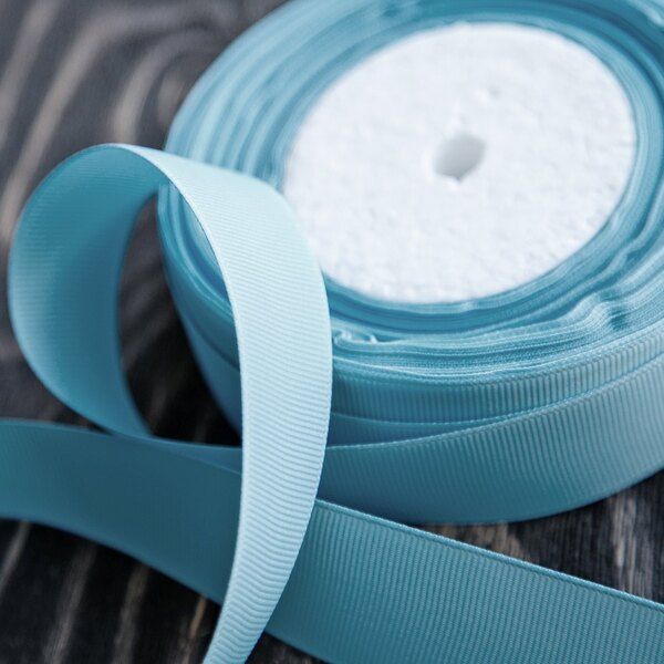 лента репсовая, цвет голубой, ширина 25 мм ленты