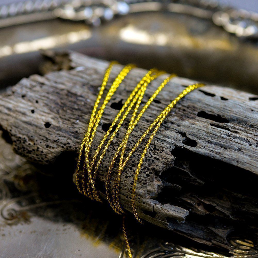 шнур металлик, цвет золото, 0.6 мм, 8 м