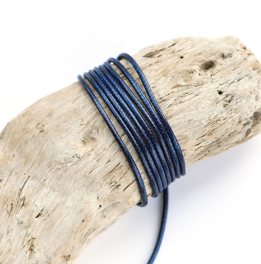 шнур вощеный, цвет синий темный, 1.5 мм