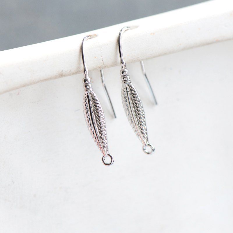 швензы "орлиное перо", покрытие платиной, 30x5 мм 