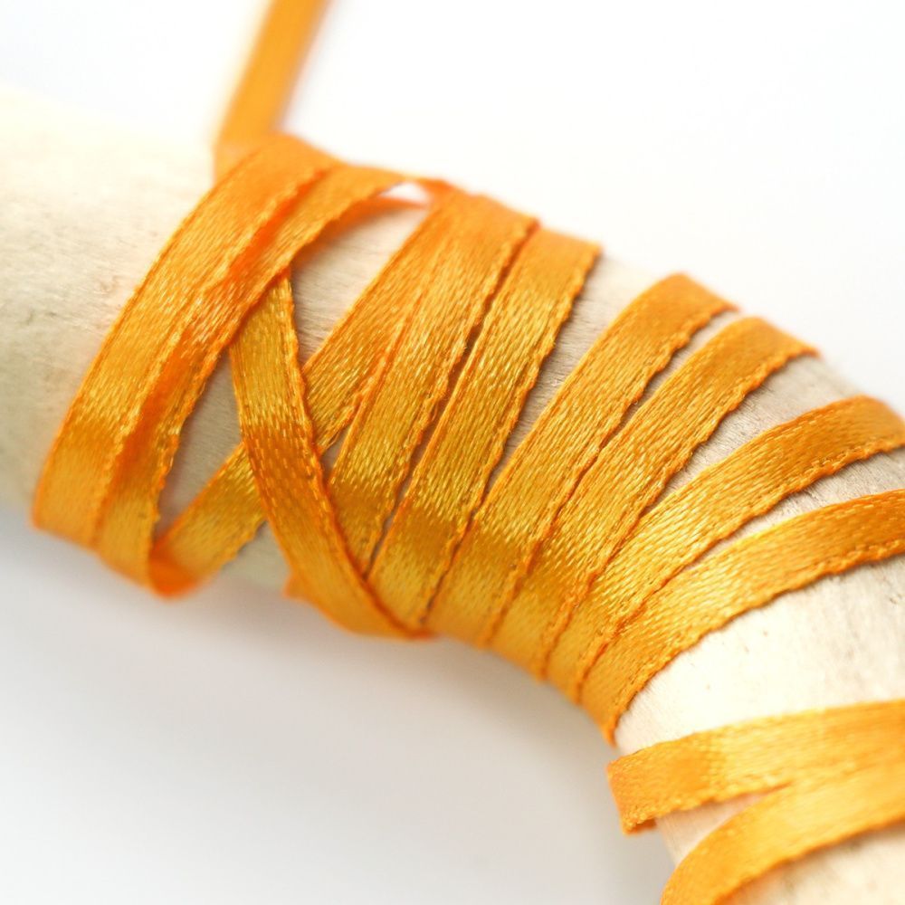 лента, атлас, цвет желтый кукурузный, ширина 3 мм ленты