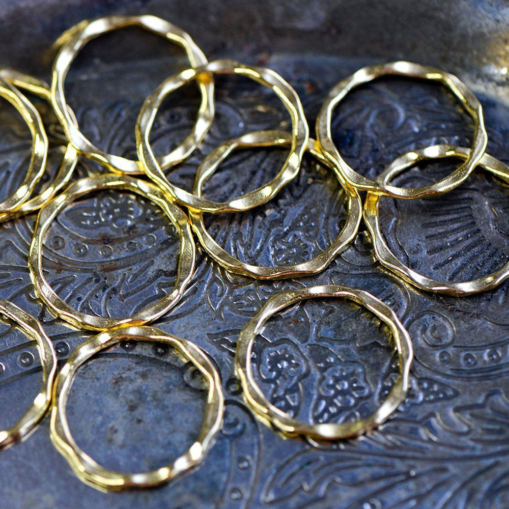 коннектор "кольцо №2", цвет золото, 22x1.5 мм