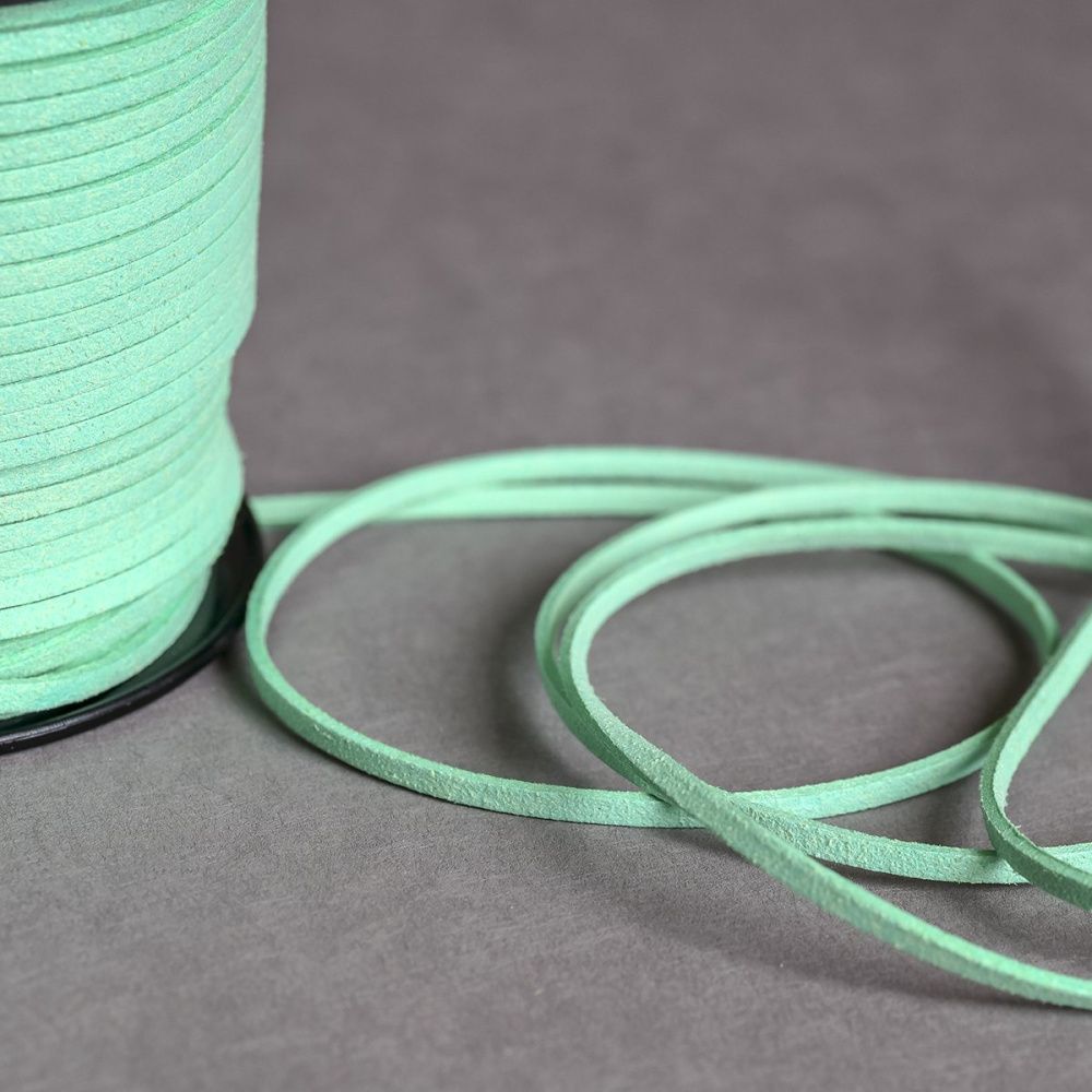 шнур из искусственной замши, аквамариновый бледный, 3х1.4 мм