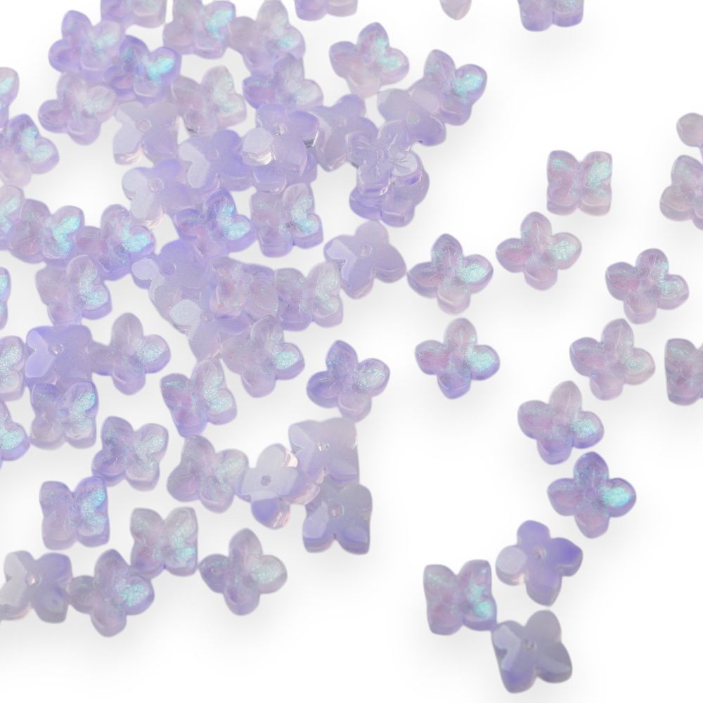 бусина "вероника", стекло, цвет св.сиреневый, 10x10x3.5 мм