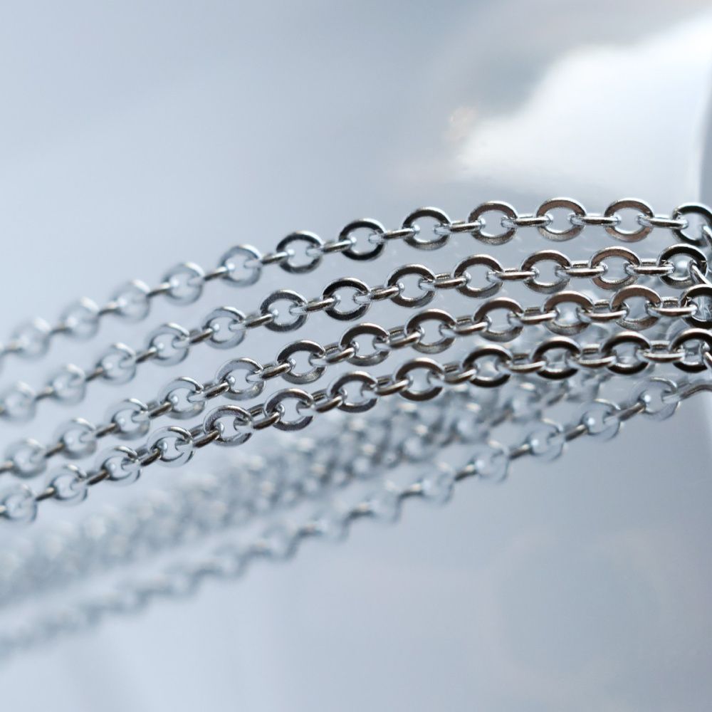 цепочка "кросс 304", цвет стальной, звено 3x2.5x0.6 мм