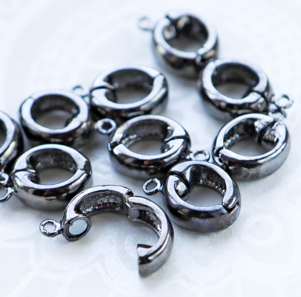 бейл-подвес "овал", с магнитом, цвет черный, 19x13x6 мм