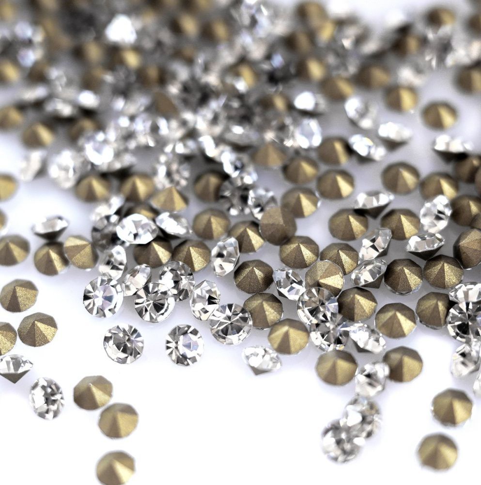стразы ювелирные, конические, стекло, цвет crystal, 3.8 мм