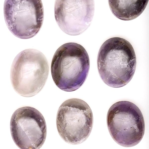 кабошон аметист овальный, цвет фиолетовый, 25х18х7 мм