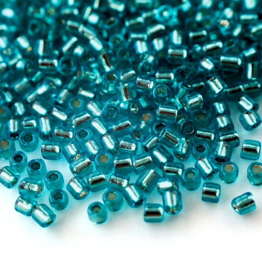 бисер "радуга", рубка, цвет бирюзово-голубой/серебрение (уп 7 г)