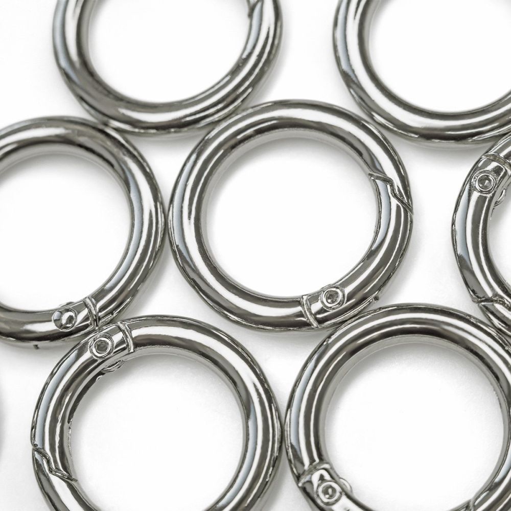 Замочки замок-кольцо для брелоков, цвет платина, 24x4 мм