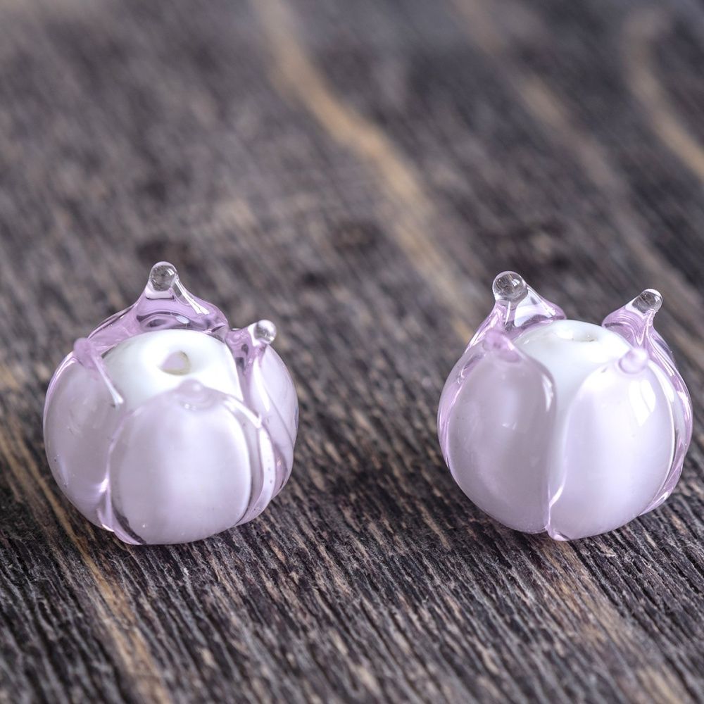 бусина, мурано "бутончик", светло-розовый, 13х12 мм