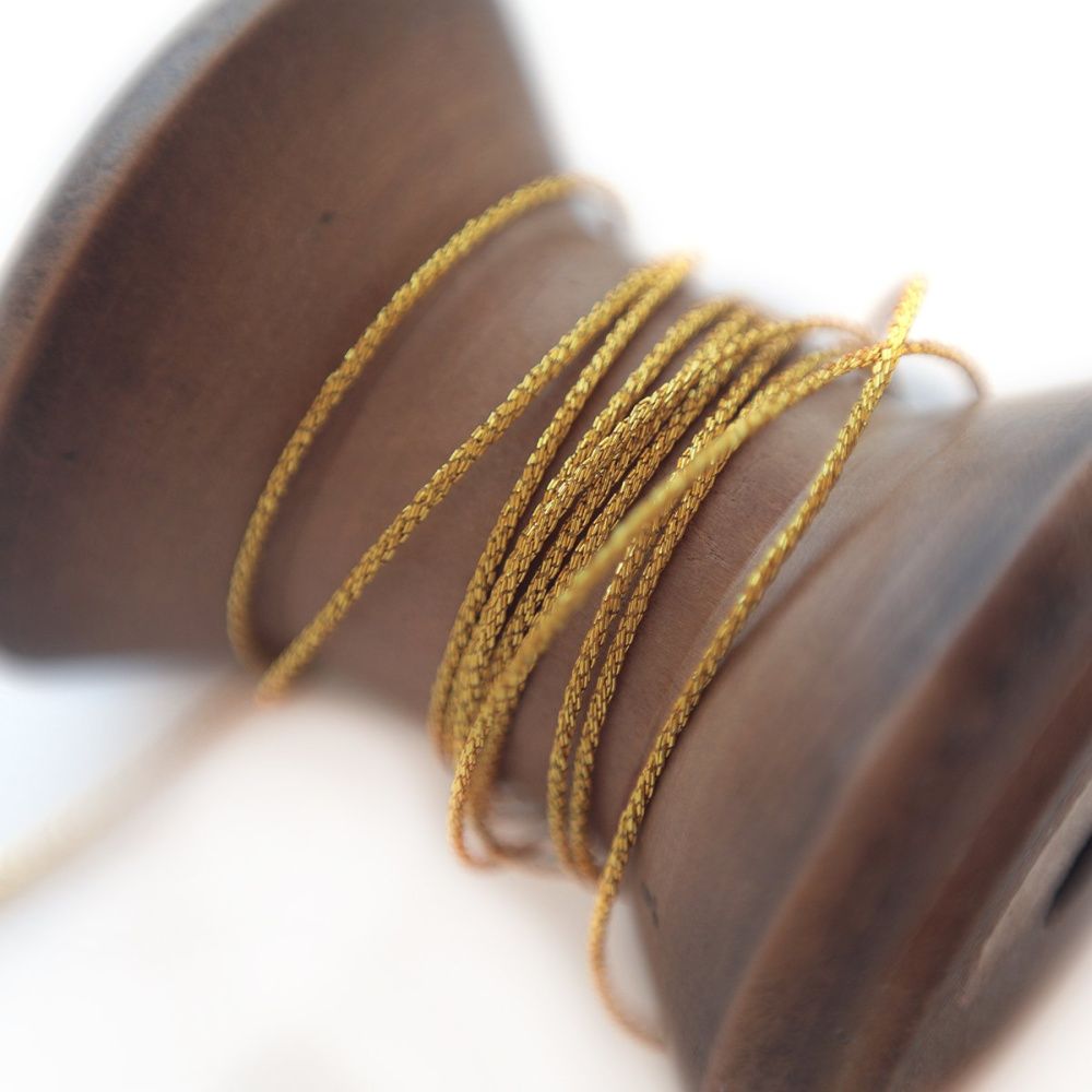 нить металлик витая, цвет золото, 0.8 мм, 25 м