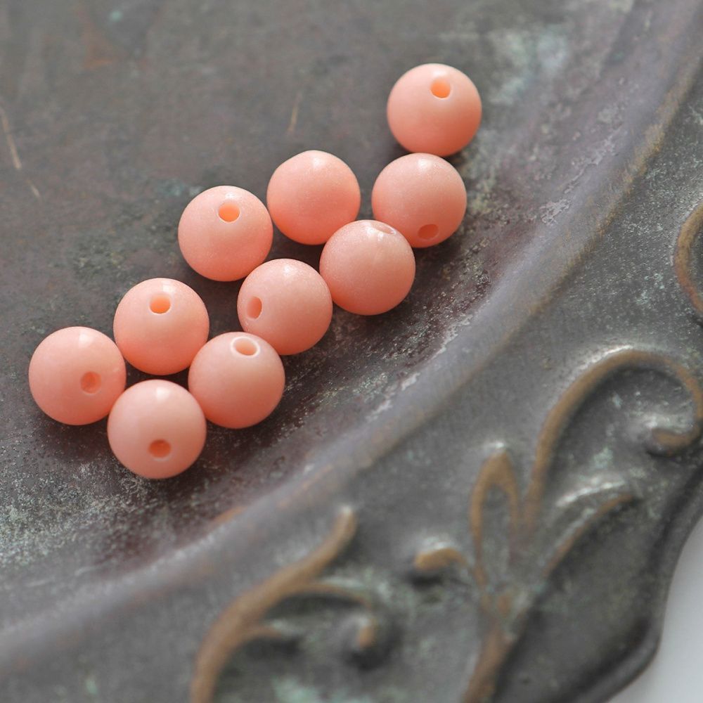 бусина, акрил 8, цвет лососевый светлый, 8 мм